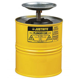 Justrite 10318 Plunger Can, 1-Gallon, Yellow