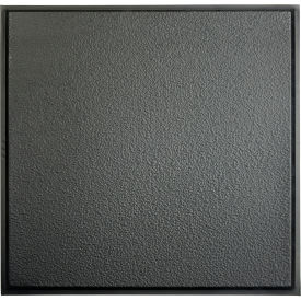 Genesis Stucco Revealed Edge PVC Ceiling Tile, Waterproof & Washable, 2'L X 2'W, Satin Black, 12/Pk