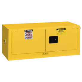 12 Gallon 2 Door, Self-Close, Piggyback, Flammable Cabinet, 43"W x 18"D x 18"H, Yellow