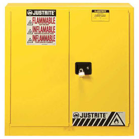 30 Gallon 2 Door, Manual, Flammable Cabinet, 36"W x 24"D x 35"H, Yellow