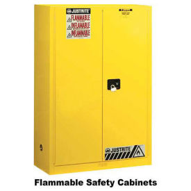 45 Gallon 2 Door, Manual, Flammable Cabinet, 43"W x 18"D x 65"H, Gray