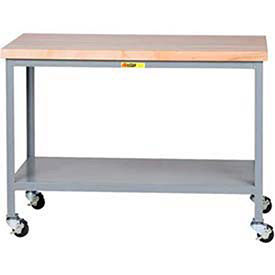 Mobile Buthcer Block Table, Open Base, 48 x 30