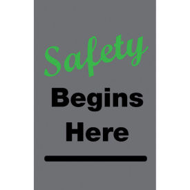 NoTrax Safety Message Mat, Safety Begins Here, 36x60", Charcoal