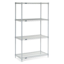 Nexel Stainless Steel Wire Shelving, 36"W x 18"D x 86"H