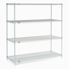 Nexel Stainless Steel Wire Shelving, 60"W x 24"D x 86"H