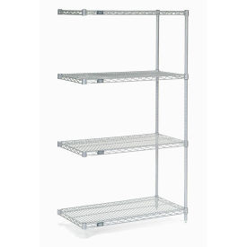 Nexel Stainless Steel Wire Shelving Add-On, 36"W x 18"D x 86"H