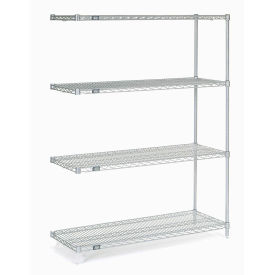 Nexel Stainless Steel Wire Shelving Add-On, 48"W x 18"D x 86"H