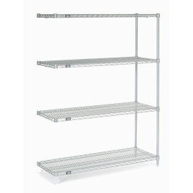 Nexel Stainless Steel Wire Shelving Add-On, 48"W x 24"D x 86"H