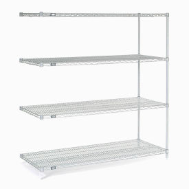 Nexel Stainless Steel Wire Shelving Add-On, 60"W x 24"D x 86"H