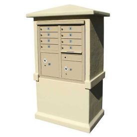 Decorative Stucco CBU Mailbox Center Column Only, TALL Pedestal in Sandstone