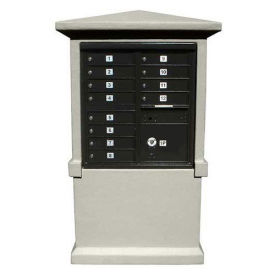 Decorative Stucco CBU Mailbox Center Column Only, TALL Pedestal Unpainted