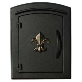 Manchester Locking Security Option with Decorative Fleur De Lis Door, Black