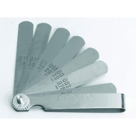 9 Blade Standard Feeler Gauge Set, 3-1/16" X 1/2" Blades