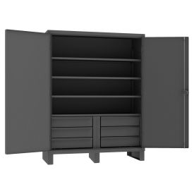 Durham Heavy Duty Cabinet HDCD246078-6B95 - 12 Gauge With 6 Drawers & 4 Shelves, 60"W x 24"D x 78"H
