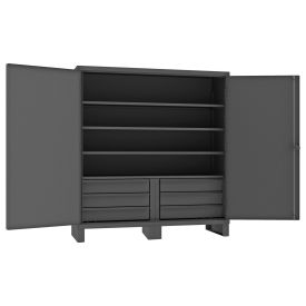 Durham Heavy Duty Cabinet HDCD247278-6B95 - 12 Gauge With 6 Drawers & 4 Shelves, 72"W x 24"D x 78"H