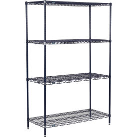 Nexelon Wire Shelving, Blue Epoxy, 54"W X 14"D X 54"H