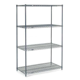 Nexelon Wire Shelving, Blue Epoxy, 60"W X 14"D X 86"H
