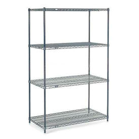 Nexelon Wire Shelving, Blue Epoxy, 54"W X 24"D X 86"H