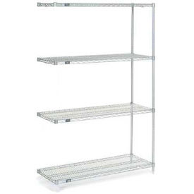 Nexelate Wire Shelving Add-On, Silver Epoxy, 60"W X 21"D X 63"H