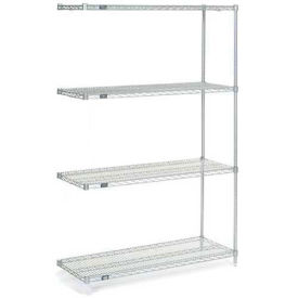 Nexelate Wire Shelving Add-On, Silver Epoxy, 24"W X 24"D X 54"H