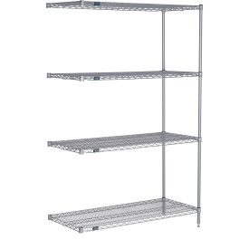 Nexelate Wire Shelving Add-On, Silver Epoxy, 24"W X 21"D X 86"H