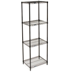 Nexel Wire Shelving, Black Epoxy, 24"W X 18"D X 74"H