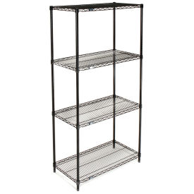 Nexel Wire Shelving, Black Epoxy, 30"W X 18"D X 63"H