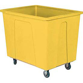 WESCO Plastic Box Truck 12 Bushel Yellow, 5" Casters