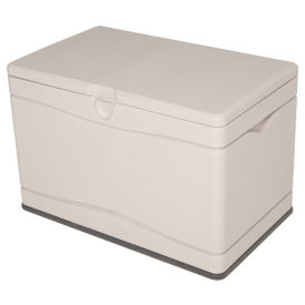 Lifetime Outdoor Deck Storage Box 80 Gallon. Sand w/Black Bottom