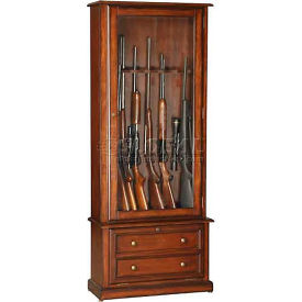 American Furniture Classics Classic 2 Drawers Gun Storage Cabinet, 8 Long Guns, Wood