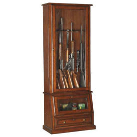 American Furniture Classics Slanted Base Gun Storage Cabinet, 12 Long Guns, Wood