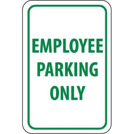 NMC Traffic Sign, Employee Parking Only, 18" X 12", White/Green, TM52H