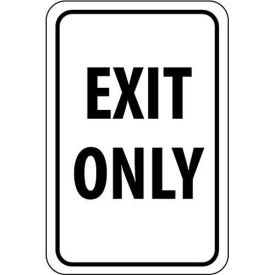 NMC Traffic Sign, Exit Only, 18" X 12", White/Black, TM76G