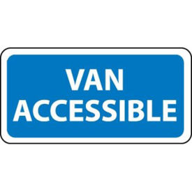 NMC Traffic Sign, Van Accessible, 6" X 12", White/Blue, TMA1H