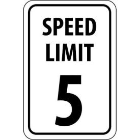 NMC Traffic Sign, 5 MPH Speed Limit Sign, 18" X 12", White/Black, TM17G