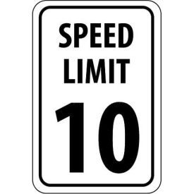 NMC Traffic Sign, 10 MPH Speed Limit Sign, 18" X 12", White/Black, TM18G