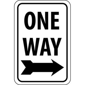NMC Traffic Sign, One Way With Right Arrow, 24" X 18", White/Black, TM116J