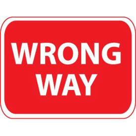 NMC Traffic Sign, Wrong Way, 18" X 24", White/Red, TM133J