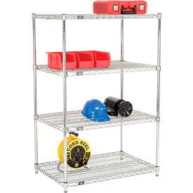 Nexel Quick Adjust Wire Shelving, Poly-Z-Brite, 36 x 24 x 54