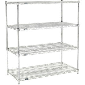 Nexel Quick Adjust Wire Shelving, Poly-Z-Brite, 48 x 24 x 54