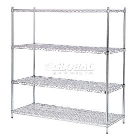 Nexel Quick Adjust Wire Shelving, Poly-Z-Brite, 60 x 24 x 54
