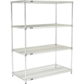 Nexel Quick Adjust Wire Shelving, Poly-Z-Brite, 60 x 24 x 86