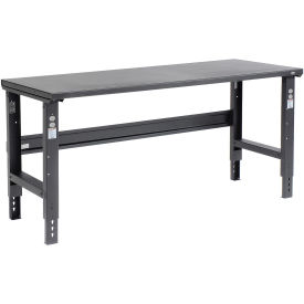 Adjustable Height Workbench C-Channel Leg, 72"W x 30"D, 1-3/4" Steel Square Edge, Black