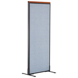 24-1/4"W x 61-1/2"H Deluxe Freestanding Office Partition Panel, Blue
