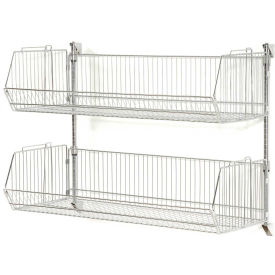 Nexel Wall Mount Basket Kit, 2 Basket, Chrome, 36"W x 20"D x 12"H