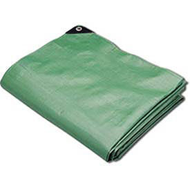 Hygrade Heavy Duty Super Cover Poly Tarp, 10 Mil, Green/Black, 20'L X 20'W