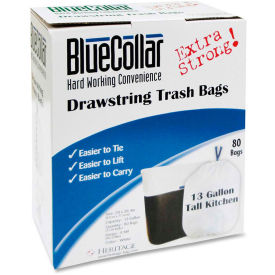 Heritage Bag Super Tough 13 Gallon Trash Bags, White, 0.80 Mil