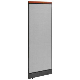 24-1/4"W x 65-1/2"H Deluxe Non-Electric Office Partition Panel with Raceway, Gray