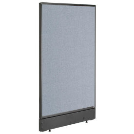 24-1/4"W x 46"H Office Partition Panel with Pass-Thru Cable, Blue