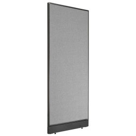 24-1/4"W x 64"H Office Partition Panel with Pass-Thru Cable, Gray